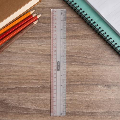 BAZIC Products Claro 12 in Clear Plastic Ruler, Inch & Metric, 24-Box - size: 24-Pack