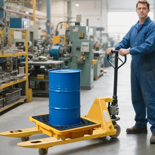 Spill Containment Pallet 26.4"x26.4"x6" - Anti-Slip Leakproof Detachable Plastic Tray with Drain - for Industrial/Outdoor Uses (1 Pcs) - size: 28.35x28.35x6.1in