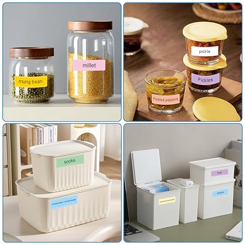 Removable Labels, 480 Pack, 1 x 3 in, Solid Pastel