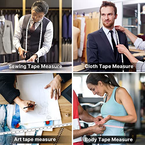 Tape Measure, 5 Pack Measuring Tape for Body Measurements Weight Loss, Retractable Sewing Fabric Cloth Tailor Waist Soft Small Pink Tape Measure Body Measuring Tape, 150cm/60inch - size: 60in