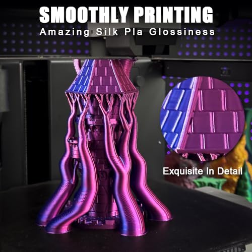 PLA Filament 1.75mm, Silk PLA 3D Printer Filament, Dual Color Filament - Red Blue 1.75 PLA Filament- 2 in 1 Coextrusion 3D Filament PLA 1.75 +/-0.02mm, Fit to AMS, 1kg/Spool - color: Dual-color Red Blue