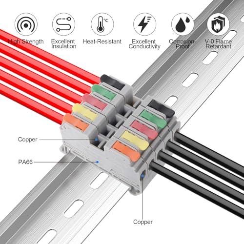 Terminal Block Kit, Rail Type Voltage Terminal, KV2.5B - color: Orange&Yellow&Red&Green&Black, size: Terminal Block Kit
