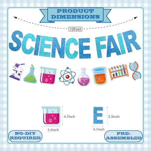 Science Fair Banner - NO DIY Welcome to Our Science Fair Bulletin Board Decorations For Classroom Office Décor Glitter
