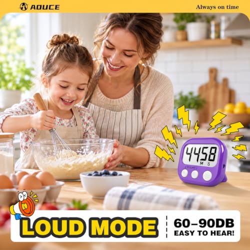 Digital Timer for Kids Classroom Timers for Teachers 2 Pack Pink Purple - color: Pink Purple