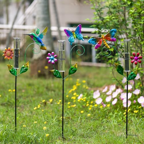 3 Pcs Rain Gauge Outdoor, 6 Inch Tube Rain Gauges - color: 3 Pcs-Hummingbird