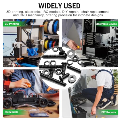 Twidec/1001PCS M3 Screws Assortment Kit,Hex Socket Button Head Screws - color: 1001PCS