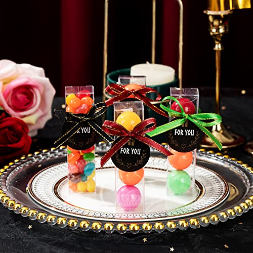 SLShePack 100PCS 1" x 1" x 4" Clear Gumball Candy Boxes, Plastic Tube, Clear Gift Boxes for Wedding - size: 1" x 1" x 4"