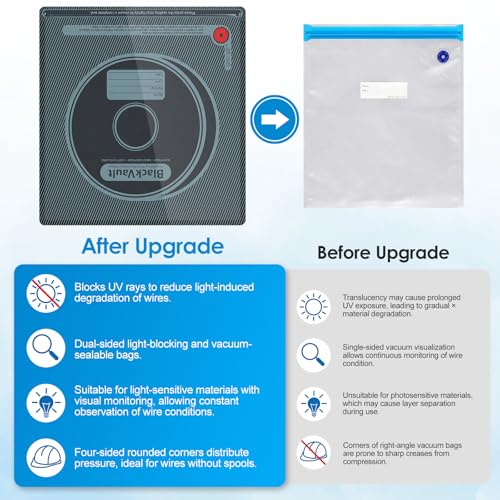 3D Printer Filament Storage, Filament Vacuum Storage Bags with Vacuum Pump 20 Pack Light-Proof Storage Bags Vacuum Sealed for 3D Filament Keeping Dry 3D Printer Accessories