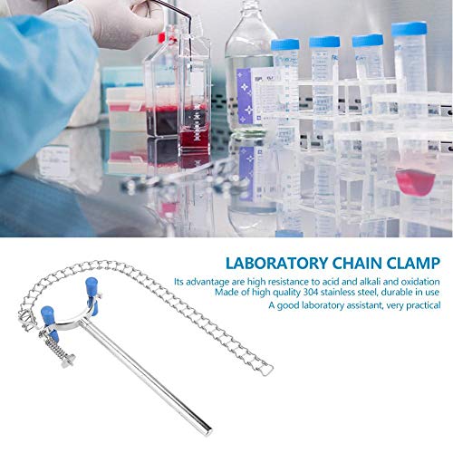 Lab Chain Clamp, Akozon Stainless Steel Laboratory Beaker Chain Clamp Clip for 80-150mm Dia Beaker Container or Flask Chemical Equipment