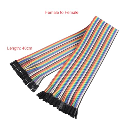 ZDE 120PCS 40cm 15.75inch Multicolored Dupont Wires Breadboard Jumper Ribbon Cables Kit 40pin Female to Female, Male to Female, Male to Male Compatible with Arduino Projects and Raspberry Pi - size: 40cm/15.75inch, style: 120pcs Assorted