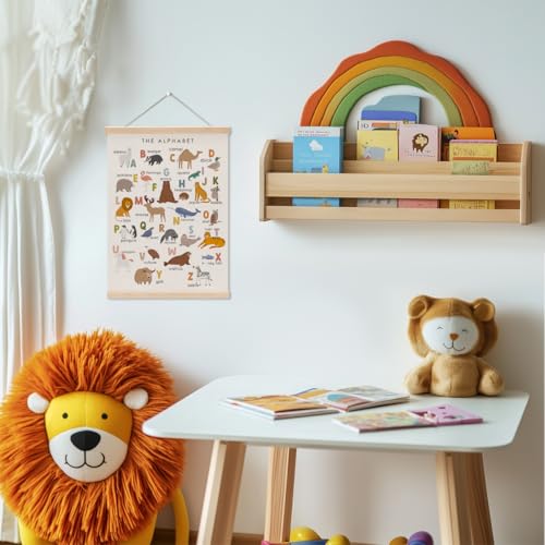 XFN Cute Animal Number Chart Alphabet Poster Hanger, ABC Chart Wall Decor - color: Multi 0061