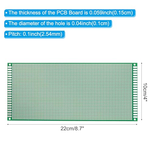 PATIKIL 4" x 8.7" PCB Board Circuit, 12 Pcs Single Sided Prototype Solder Boards for DIY Soldering and Electronic Project Circuit Boards Solderable Breadboard, Green - size: 4" x 8.7"