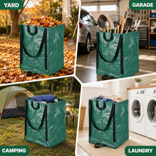 1Pack 48-Gallon Reusable Yard Waste Bag, Leaf Collector Bags with Handles