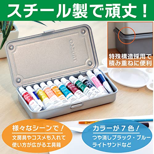 TRUSCO T-19SV Trunk Tool Box, 80.9 x 4.9 x 1.3 inches (203 x 109 x 35 mm), Silver - color: Silver, size: Half L