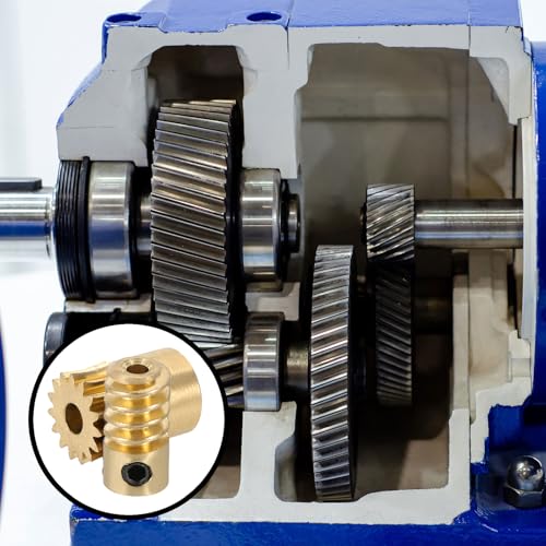 uxcell Worm Gear Set 15T 0.5 Module 15:1 Reduction Rate, Right Rotation Drive Gear Box Wheel Reduce Transmission Part (Brass Gear-3mm Bore, Brass Rod 2mm Bore) - size: Gear-3mm, Rod-2mm Bore, style: 0.5M-15T