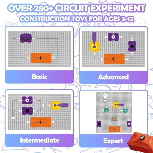 STEM Electronics Kit for Kids 3+, 45 Circuit Parts, 380 Experiments