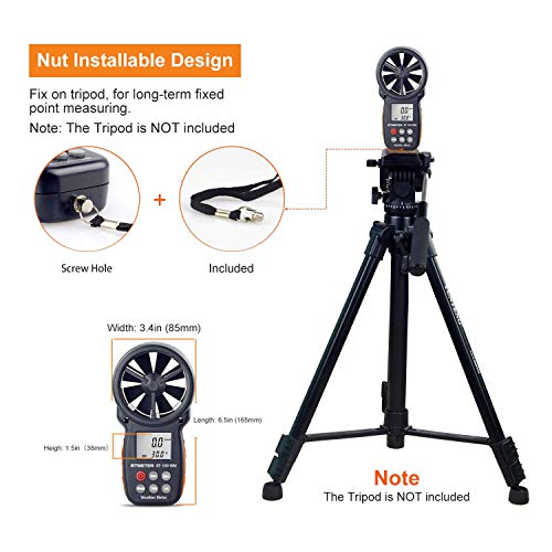 BTMETER BT-100WM Handheld Anemometer, Wind Speed Meter, Digital Barometer - color: BT-100WM Anemometer