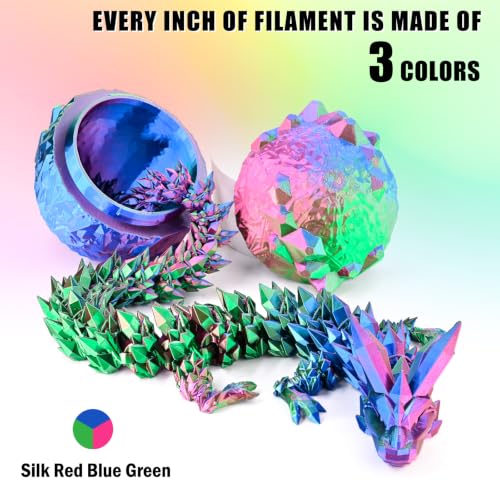 OVV3D 3D Printer Filament, Tricolor PLA Filament 1.75mm Silk Rainbow Filament Blue Red Green, 3D Printing Accessories PLA Filament Multicolorfor Most FDM 3D Printers, 2.2lbs - color: Tri-color Red Blue Green