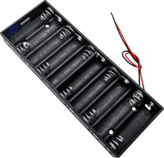 Ten/10X AA Flat DIY Battery Holder Case Box Base 15V/12V Volt PCB Mount with Bare Wire Ends