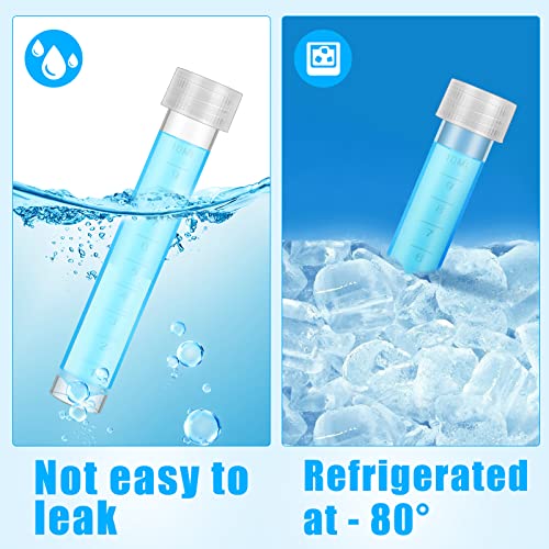 Kanayu 400 Pcs 10ml Plastic Test Tubes with Lids and Silicone Ring