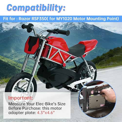 Motor Adapter Plate Set, Compatible with Razor RSF350 Models, Fit for MY1020 Motor Upgrade - color: Sliver
