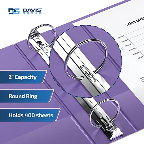 Premium Economy 3-Ring Binder, Spine Label, 2" Round Rings, 6 Pack - color: Purple, size: 2 Inch