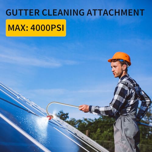 Pressure Washer Gutter Cleaner with Nozzles Tips, 1/4’’ QC Extension Wand - color: slivery