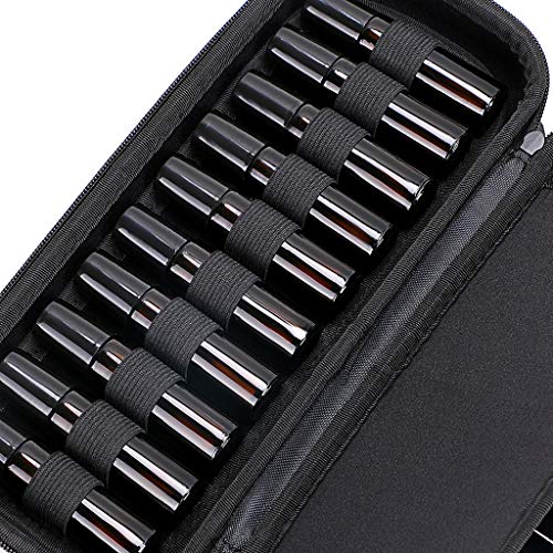 Hipiwe EVA Essential Oils Carrying Case Organizer for 20Pcs 5ml 10ml Bottle - color: Black