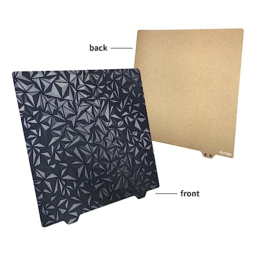 FYSETC 3D Printer CR10 Build Plate Replacement Smooth PET+Texture PEI Double Sided Print Bed Only 310x310mm/12.2in Spring Steel Sheet No Magentic Sticker for CR10S Artilery SW-X1/X2, Ant A8 Plus
