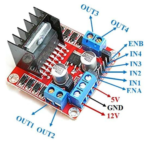 ShillehTek L298N Motor Driver Controller Board Module for Stepper Motor & DC Dual H-Bridge | Compatible with Raspberry Pi, Arduino, Smart Car Projects, Power UNO, MEGA R3, Mega2560