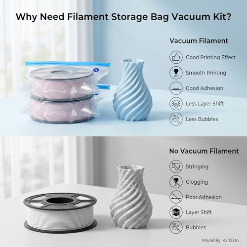 20PCS Filament Storage Bags, 37 x 32CM 3D Printer Vacuum Storage Bag with Hand Pump, 3D Filament Storage Vacuum Sealed Bags for Keeping Dry