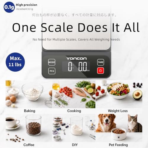 Digital Food Scale for Kitchen & Baking, 11lb/0.1g High Precision