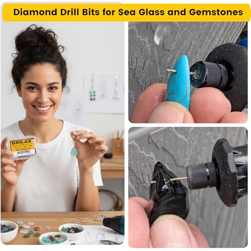 Drilax Diamond Drill Bits 24-Pc 1mm to 2.5mm Compatible with Dremel Bits - size: 1mm - 2.5mm