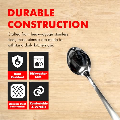 Chef Craft 10230 1-Piece Stainless Steel Solid Spoon,13-Inch - style: Solid Spoon