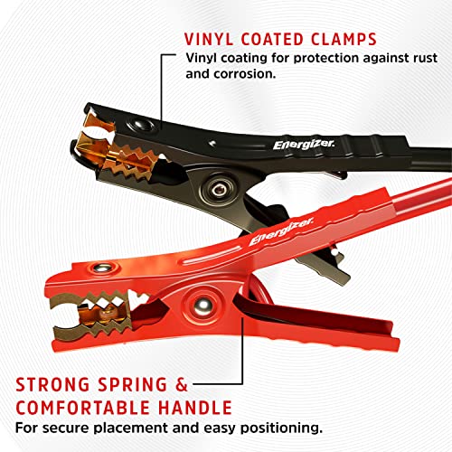 Energizer Heavy Duty Jumper Cables for Car Battery, Automotive Booster Cables for Jump Starting Dead or Weak Batteries with Carrying Bag Included (20-Feet (2-Gauge)) - size: 20 Feet (2-Gauge)