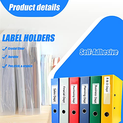 Chinco 120 Pcs Label Holders Pocket Clear Self Adhesive Binder