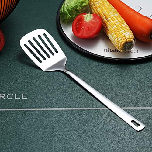 Stainless Steel Spatulas, Berglander Slotted Turner, Metal Turner For Cooking, Kitchen For Nonstick Cookware, Barbecue Spatulas, Dishwasher Safe, Easy to Clean - size: E. Slotted Turner