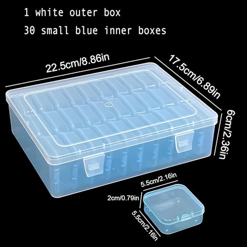 31-Piece Blue Inner Box Organizer for Sticker Sorting - color: Blue