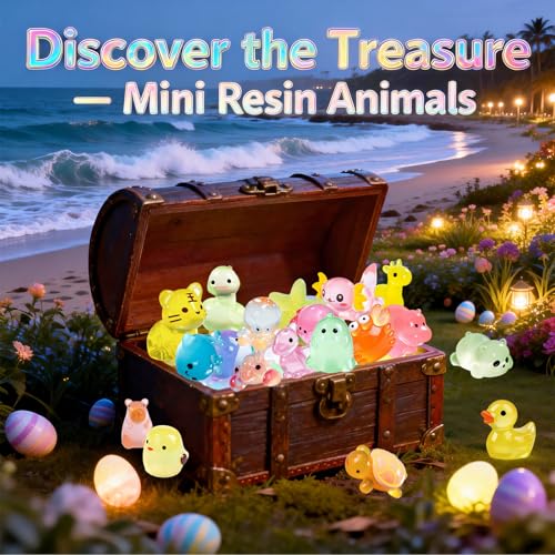 Zerobe Glow in The Dark Mini Resin Animals: Desk Figures (82-Pack) - size: 82pcs