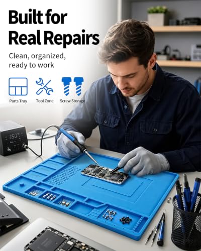 Soldering Mat Silicone Heat Resistant 932°F, Electronics Repair Work Pad
