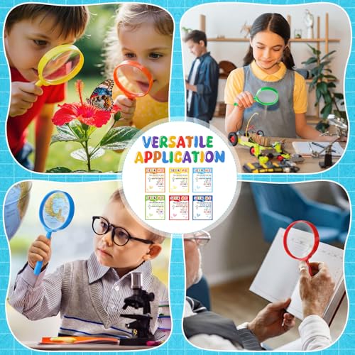 12 Set Magnifying Glasses Gifts Set for Kids 3X Handheld Magnifying Glasses with Bible Verse Cards 2026 VBS Christian Bulk Back to School Bulk for Students Preschool First Day of School Gifts
