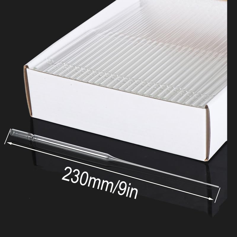 Pasteur Glass Pipette - Disposable Borosilicate Glass Pasteur Pipette (9" - 250pcs) - size: 9" - 250pcs