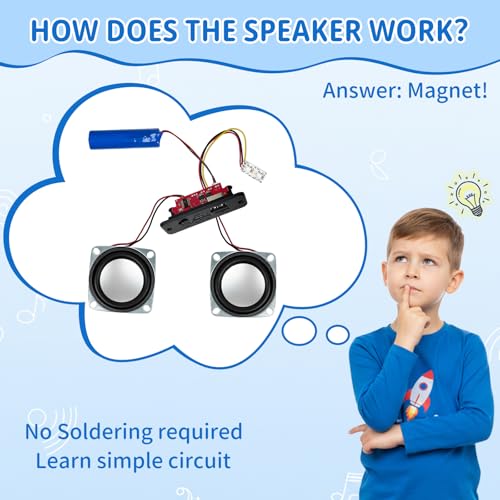 DIY Bluetooth Speaker Kit with RGB Lights, STEM Gift for Boys Ages 8-14 - style: Wireless Speakers