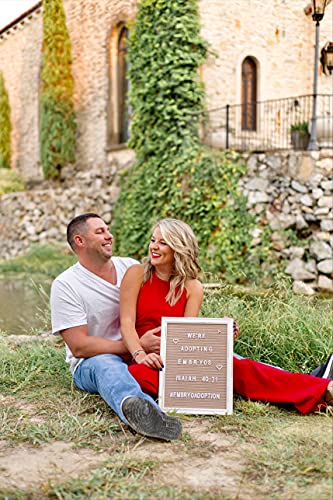 Cappuccino Felt Letter Board Back to School Sign with Rustic Wood White Frame - Farmhouse Letter Board Sign with Stand - Baby Announcement 12x16 Felt Board Changeable Message Board with 350 Letter Set - color: Cappuccino, size: 12x16 inches