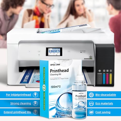 Spaceink Printhead Cleaning kit 200mL for E pson Printer, Printer Cleaning Kit for HP, Print Head Cleaning Kit for Canon, Inkjet Printer Nozzle Cleaning Kit for Brother