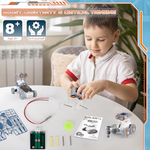 STEM Solar Robot Building Kit, 14-in-1 Education Building Toys for Kids 8-12, DIY Two Acitvited Mode Educational Science Kits Birthday Gifts for 8 9 10 11 12 13 Years Old Boys Girls Teens - size: 14 in 1