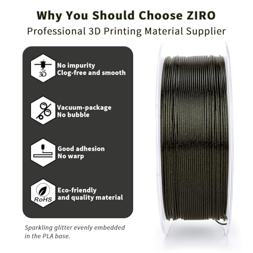 ZIRO Super Shiny Sparkle Glitter PLA, Firely Series 2.2lb, Obsidian Gold - color: Obsidian Gold