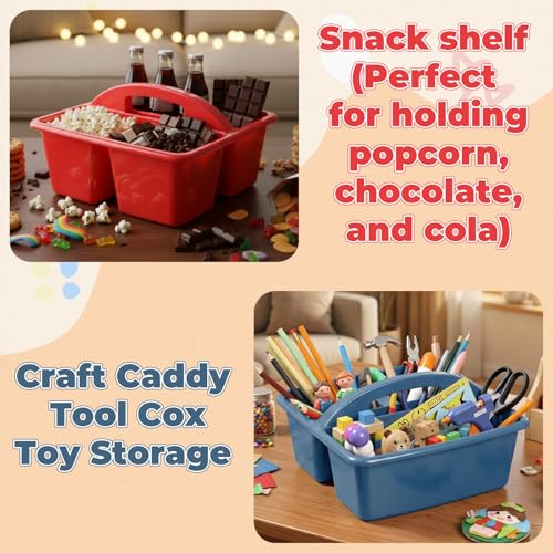 Kathfly 8 Pack Classroom Caddy Organizer with Handle Bulk, Blue Red - color: Blue Red