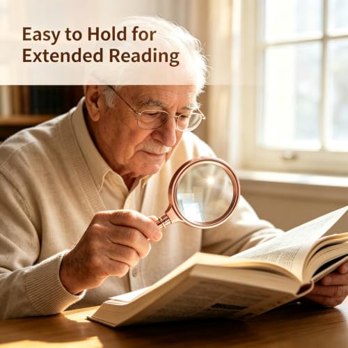 10X Antique Bronze Handheld Magnifying Glass Magnifier