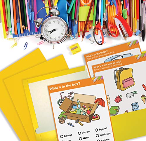 Better Office Products 2 Pocket Glossy Laminated Yellow Paper Folders, Letter Size, 25-Pack, Yellow Paper Portfolios, Box of 25 - color: Yellow